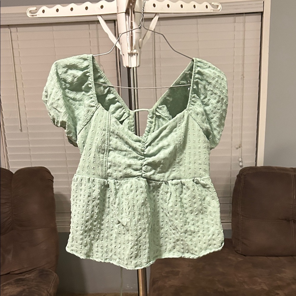 Mint Green Textured Women's Top
